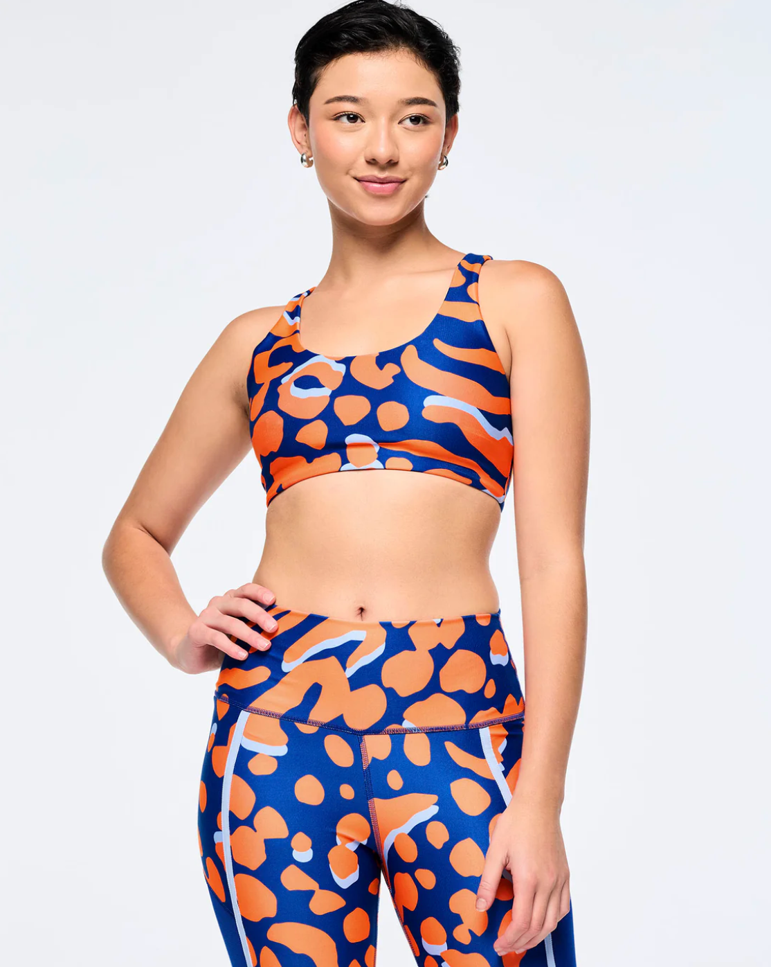 Victory Racerback Scoop Clean Finish Bra - Orange/Blue