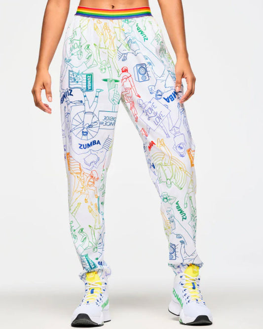 Zumba Elastic Waistband Slouch Woven Pants