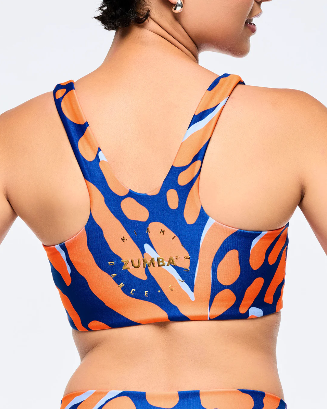 Victory Racerback Scoop Clean Finish Bra - Orange/Blue