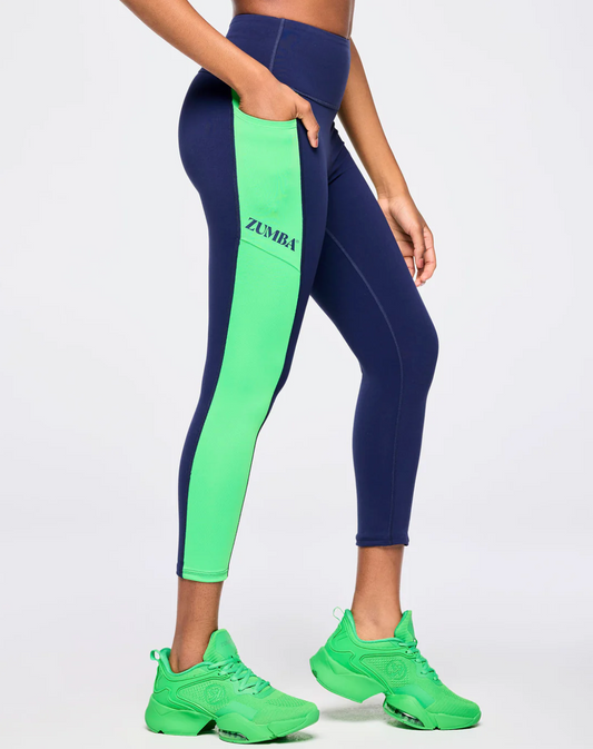 Zumba Out Loud High Rise Crop Leggings With Pockets