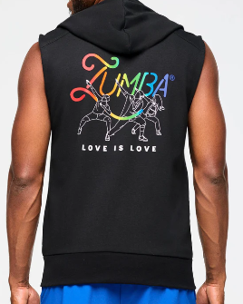 Zumba Men's Sleeveless Zip Up Hoodie