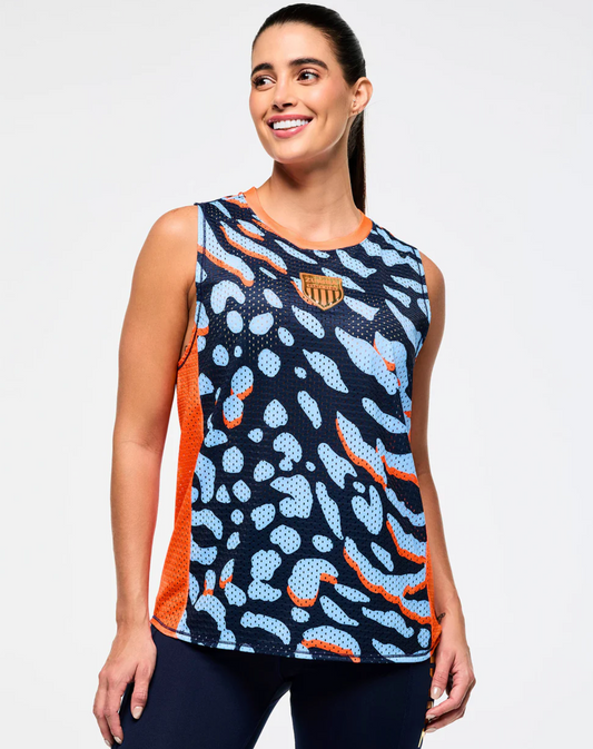 Victory Crew Neck Muscle Tank - Navy/Light Blue Orange