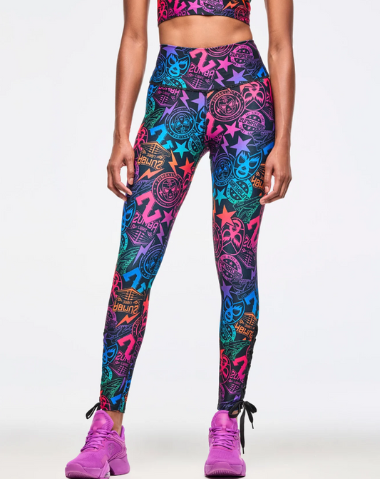 Zumba Libre High Waisted Ankle Legging With Lace Up Details