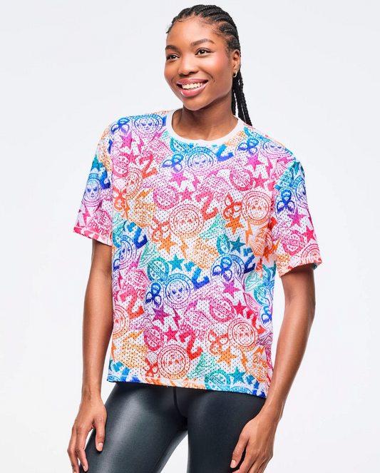 Zumba Libre Boxy Mesh Top With Side Slits