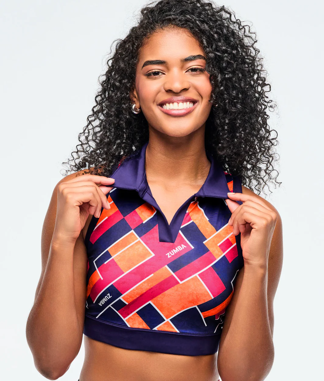 Class of 2001 Crop Racerback Polo - Purple/Orange