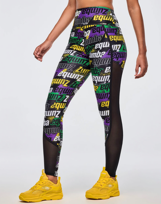 Apres Zumba High Waisted Ankle Leggings With Side Inserts