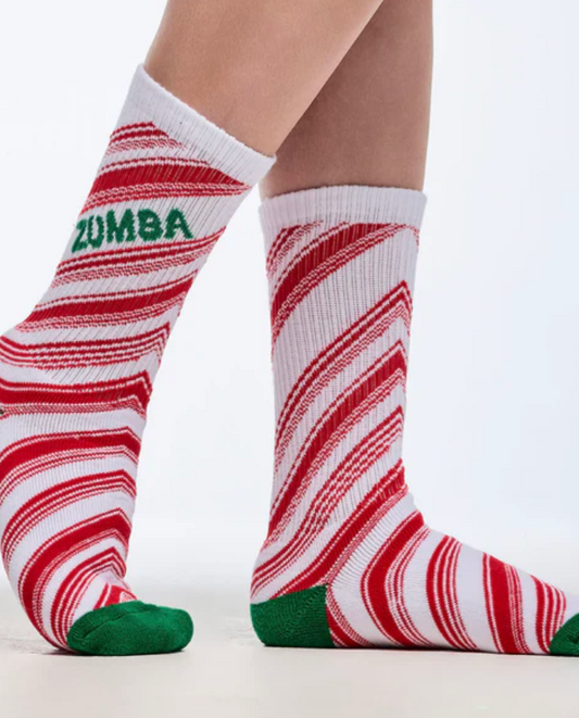 Zumba Holiday Plush High Socks - Red/White