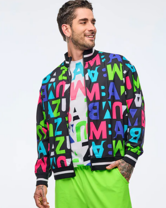 Neon Oversized Track Jacket - Black/Neon