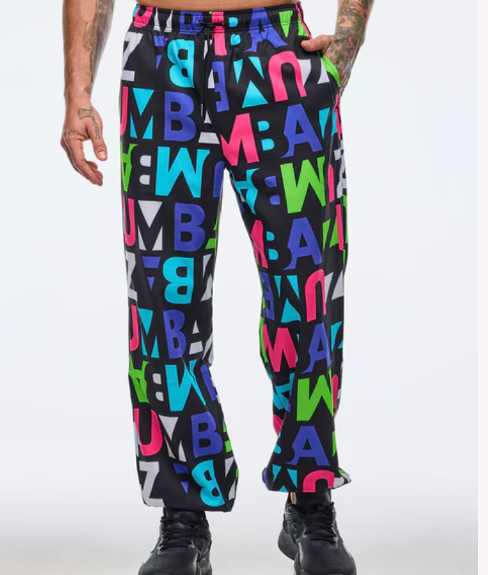 Neon Baggy Woven Pants - Black/Neon