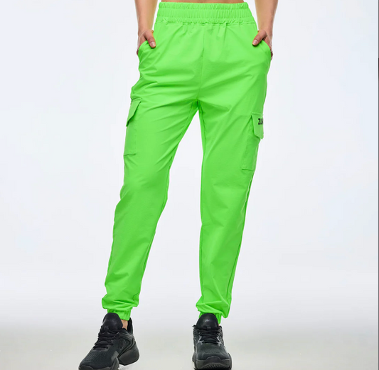 Neon Cargo Pants - Get in Lime
