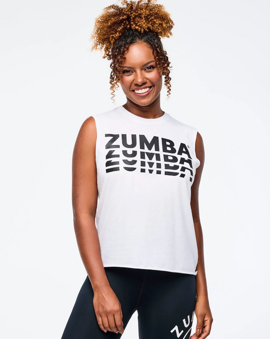 Zumba Basic Crew Neck Muscle Tank - White