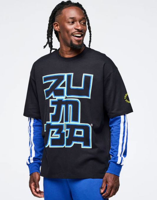 Eastern Flavor Men's Oversized Crew Neck Tee - Bold Black