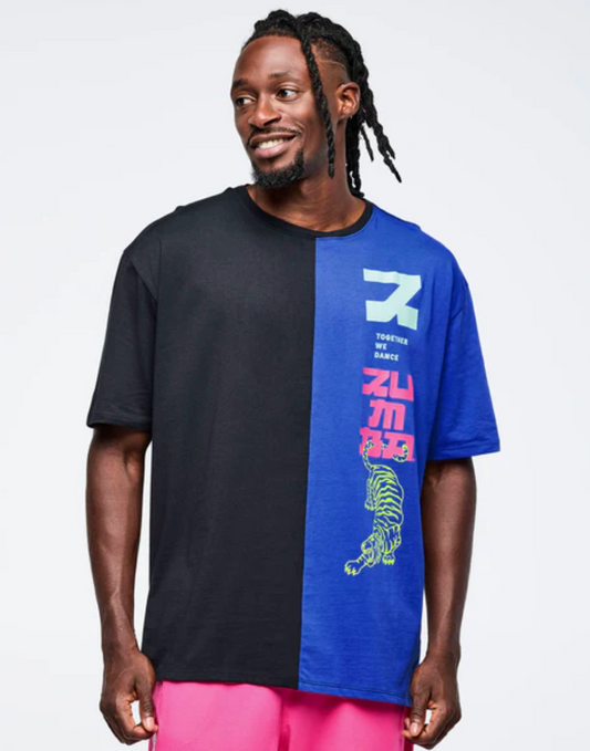 Eastern Flavor Men's Oversized Two-Tone Crew Neck Tee
