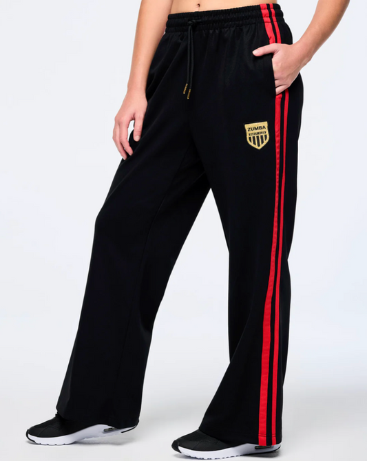 Victory Wide Leg Track Pants - Red