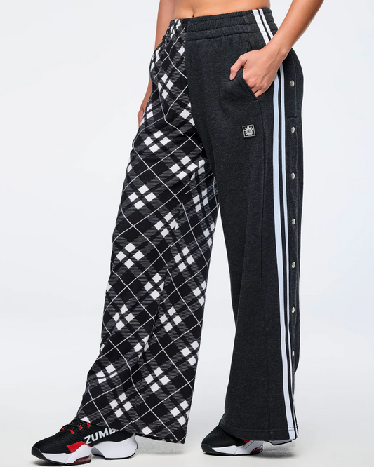 Eastern Flavor Wide Leg Pants With Wide Side Snap Placket