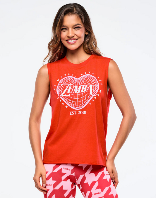 Zumba Amour Crew Neck Muscle Tank