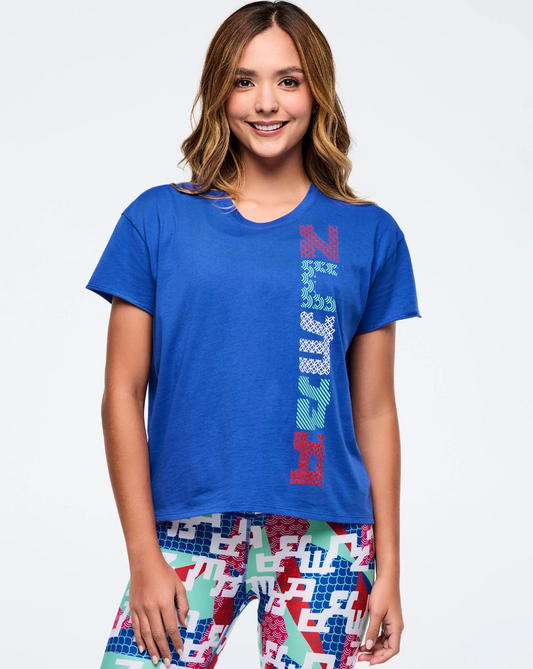 Eastern Flavor High Low Crew Neck Top