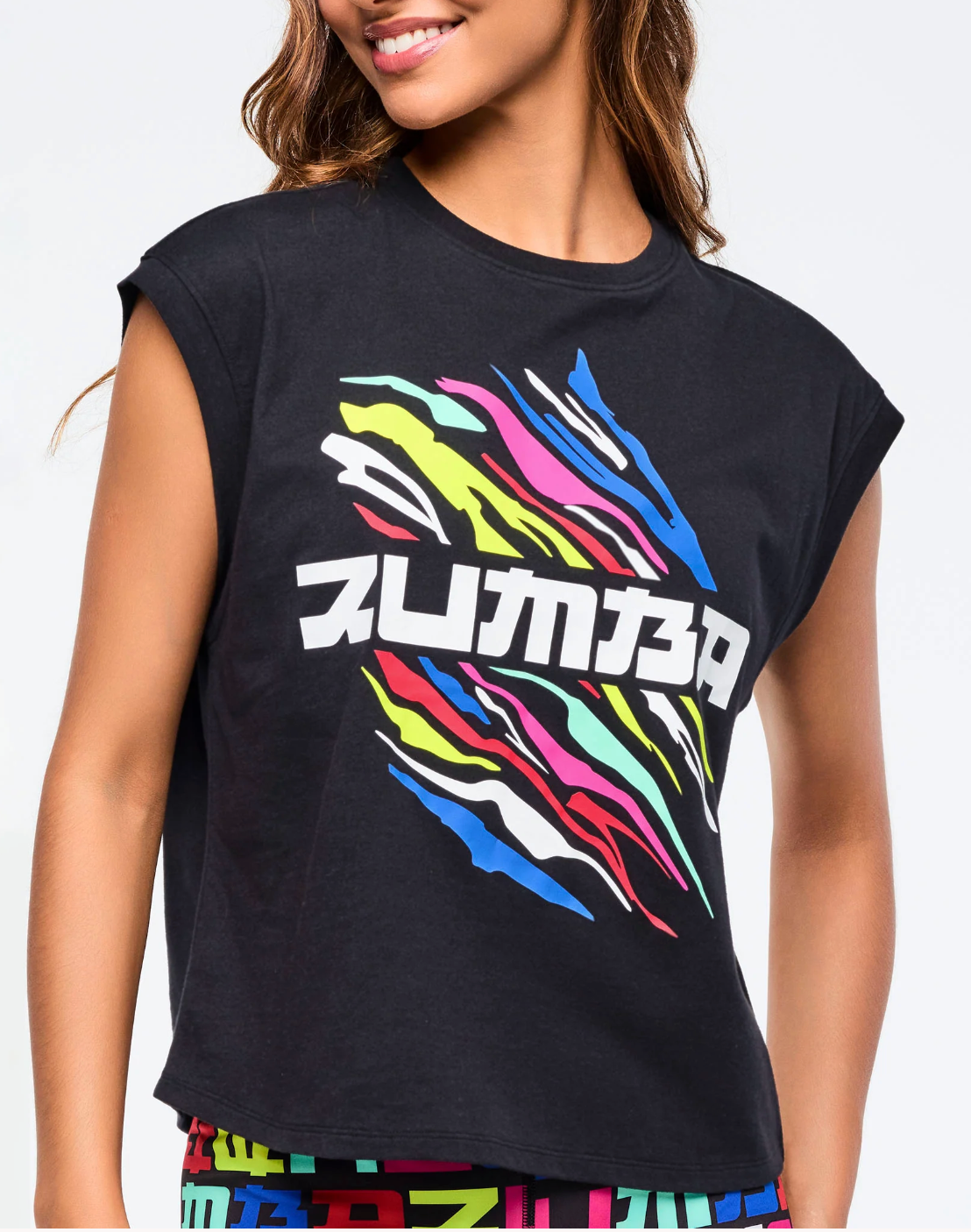 Eastern Flavor Extended Shoulder Loose Tank - Black