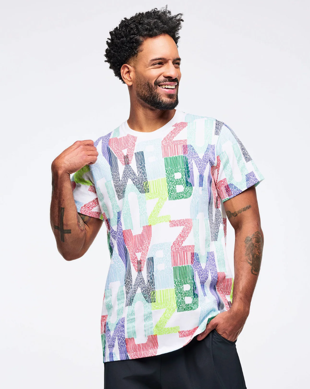 Latin Movement Unisex Crew Neck Tee - White/Blue