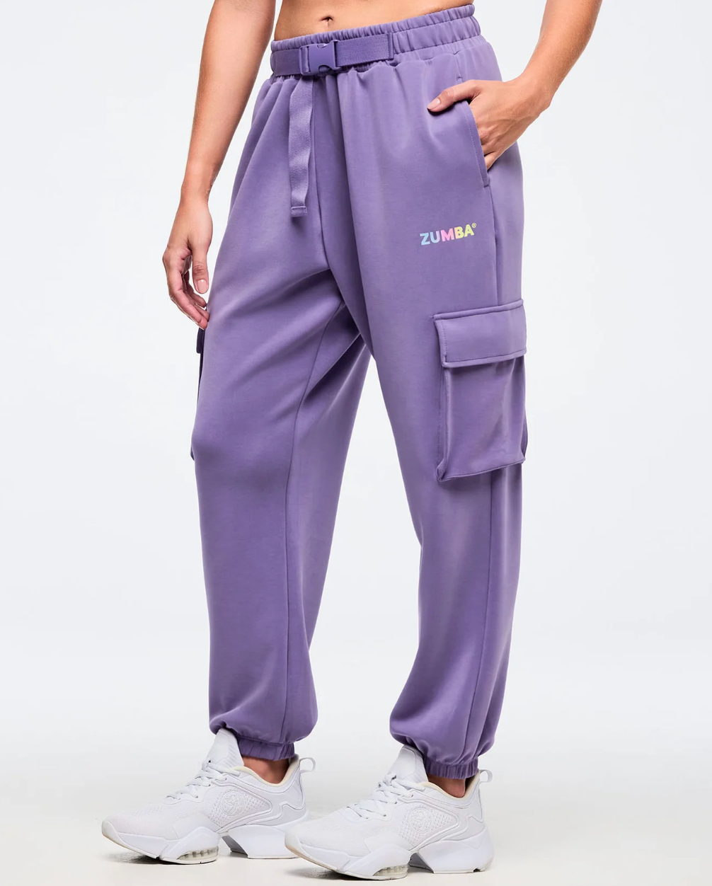 Pastel Modal Slouch Cargo Pants With Belt
