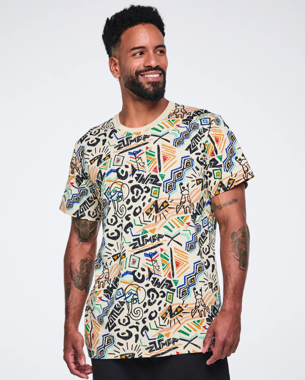 Wildbeat Unisex Crew Neck Tee - Tan/Black