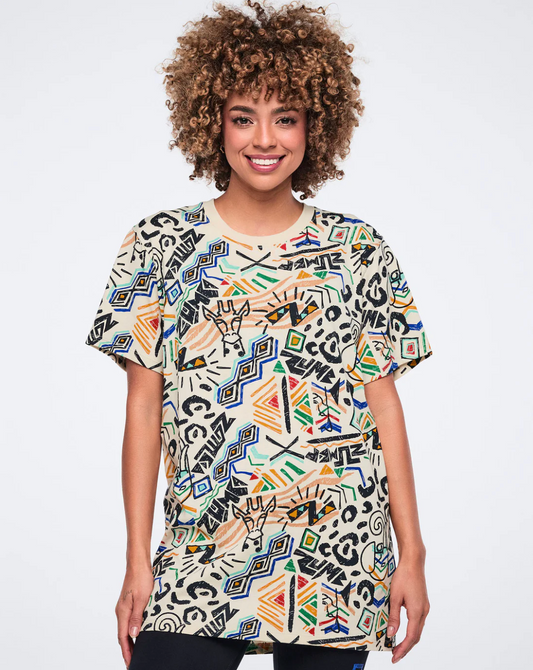 Wildbeat Unisex Crew Neck Tee - Tan/Black