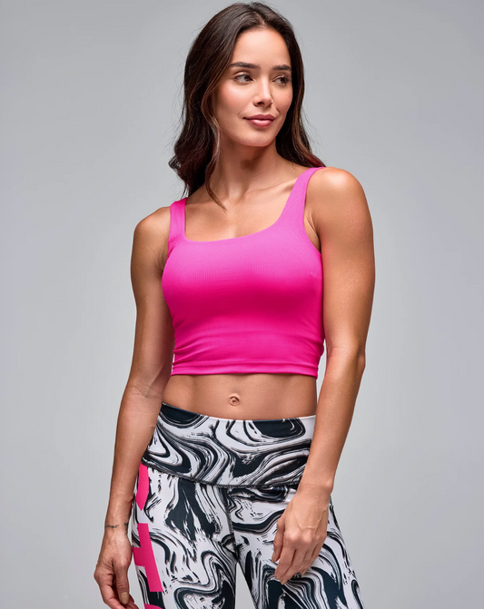 STRONG iD Square Neck Crop Tank With Shelf Bra