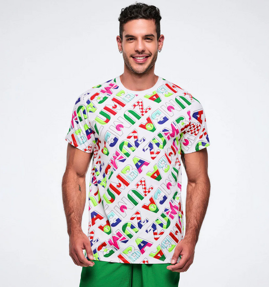 Worldwide Unisex Crew Neck Tee - White/Red
