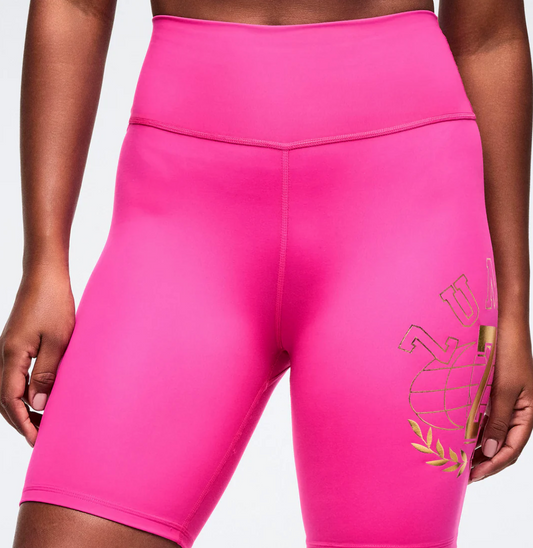 Worldwide High Waisted Biker Shorts - Fuchsia
