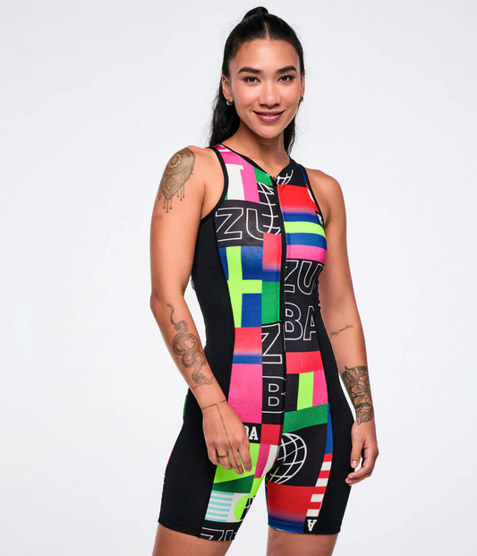 Worldwide Racerback Half Zip Bodysuit