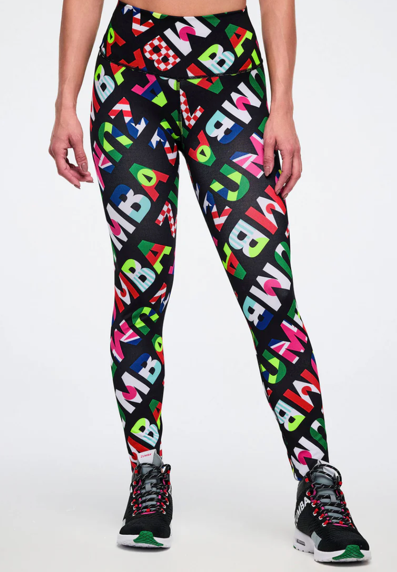 Worldwide Z-Lift High Waisted Ankle Leggings - Black/Red