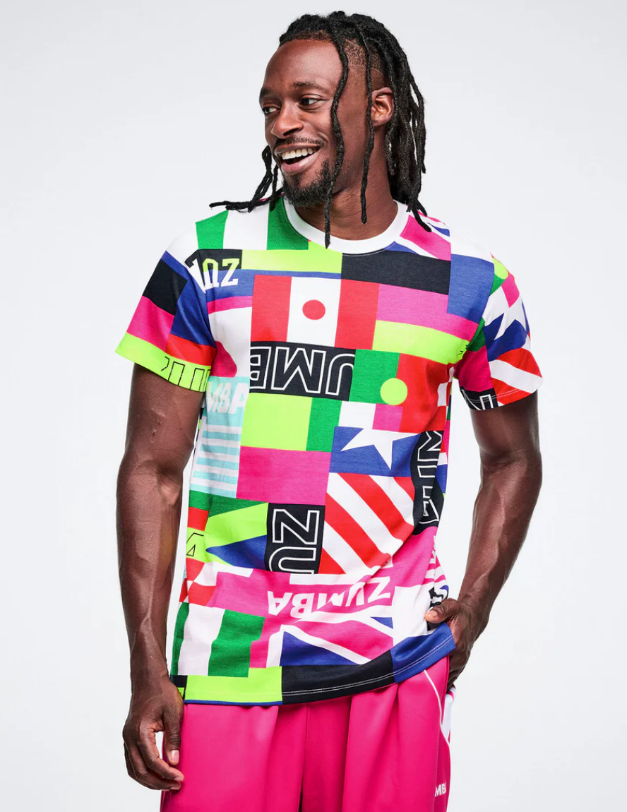 Worldwide Unisex Crew Neck Tee - White/Pink