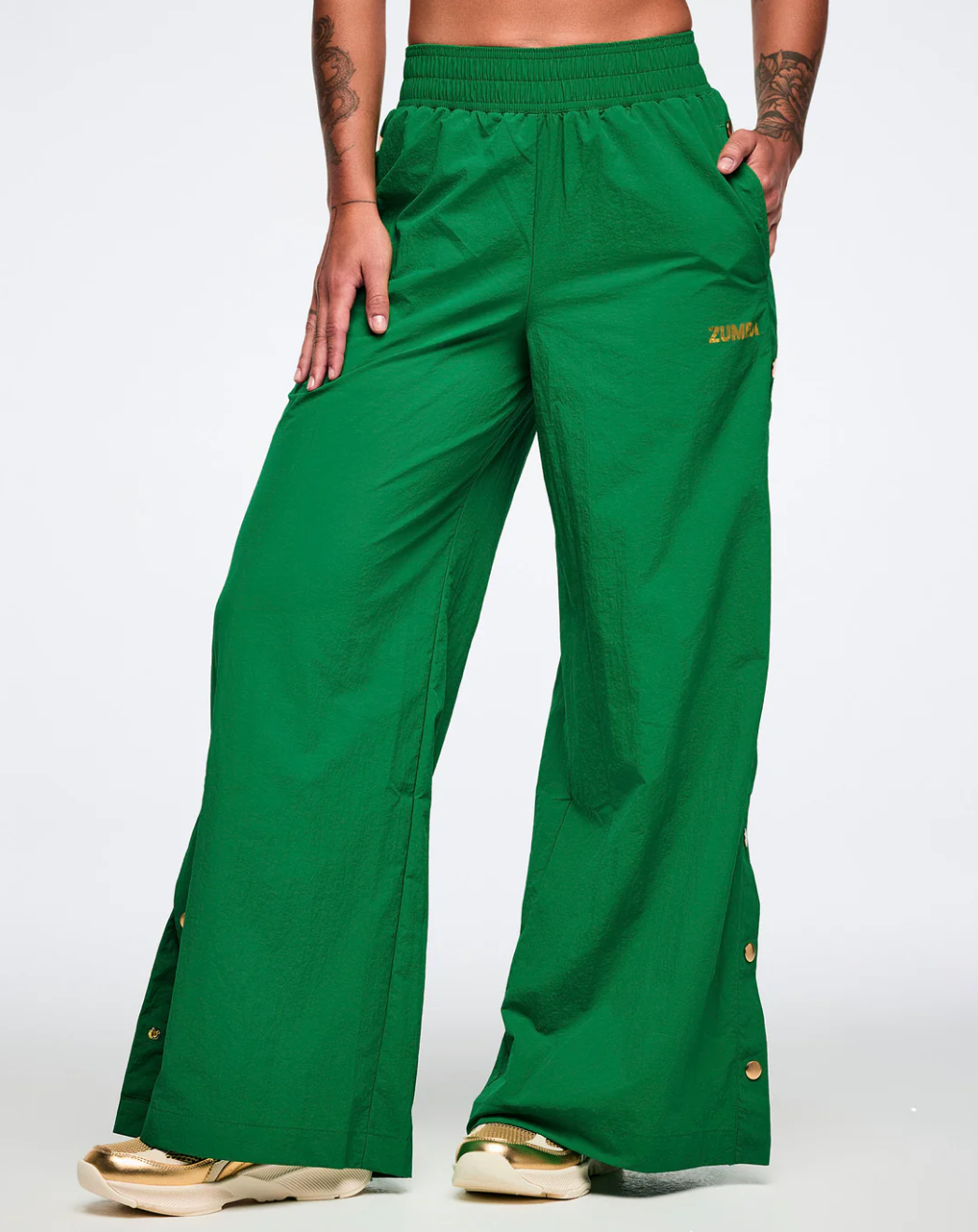 Worldwide Wide Leg Pants With Side Snaps