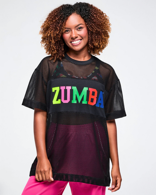 Zumba Worldwide Boxy Mesh Top