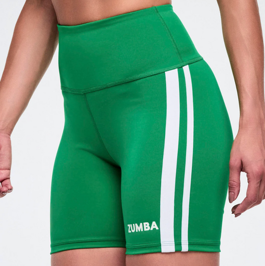 Color Spree High Waisted Biker Shorts - Green
