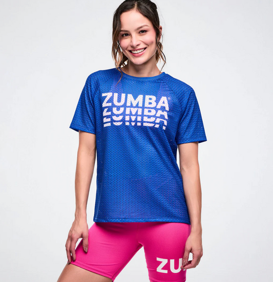 Color Spree Mesh Crew Neck Raglan Sleeve Top