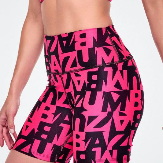 Ultrabright High Waisted ZW Biker Shorts - Pink