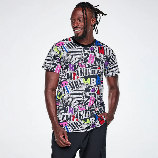 Rock 'n' Roll Unisex Crew Neck Tee - Black/White