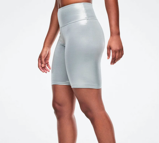 Dale-Z High Waisted Biker Shorts - Silver