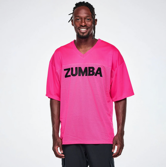 Ultrabright Oversized Mesh Sports Jersey - Pink