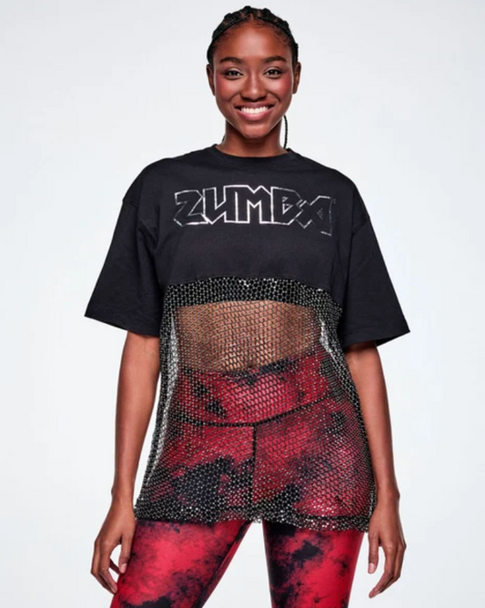 Rock 'n' Roll Oversized Long Mesh Top