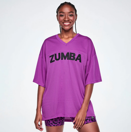 Ultrabright Oversized Mesh Sports Jersey - Purple