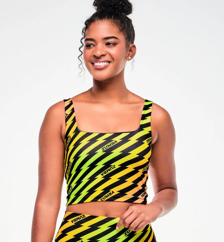 Electric Feel Z-Lift Crop Tank With Shelf Bra