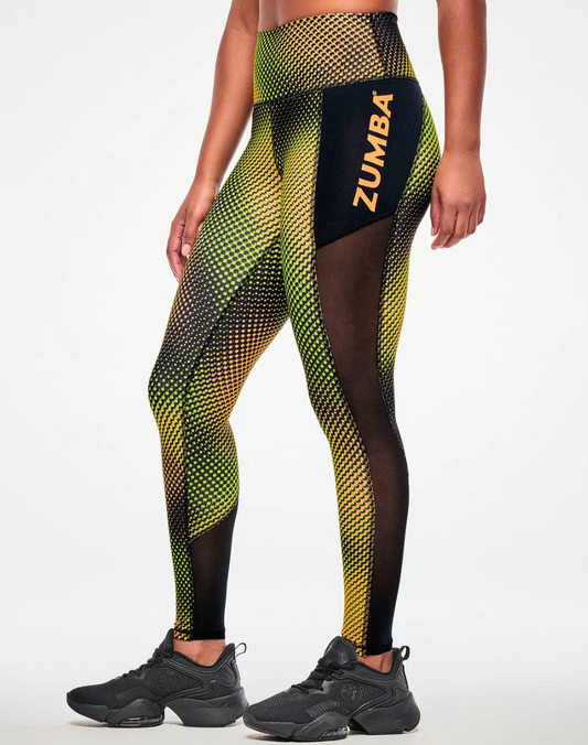 Electric Feel High Waisted Ankle Leggings With Inserts