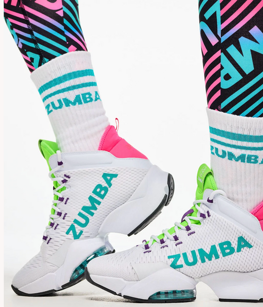 Electric Feel Plush High Socks - Blue/white