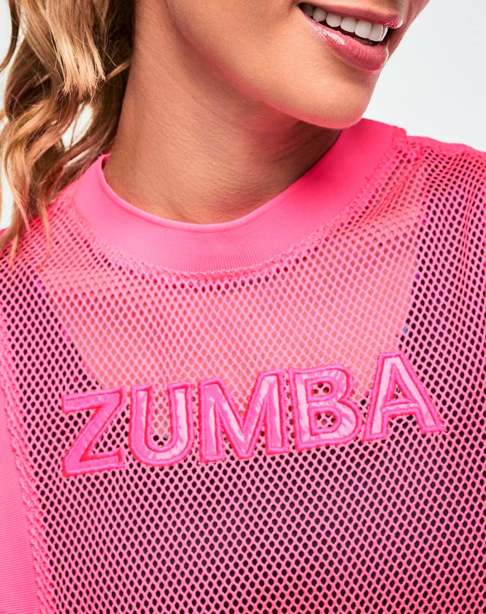 Electric Feel Mesh Tank - Pink