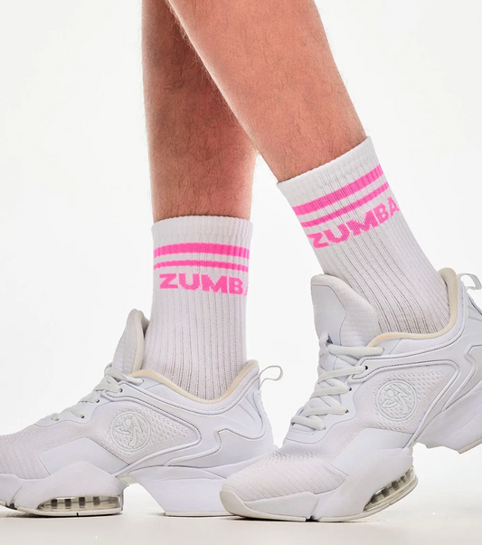 Electric Feel Plush High Socks - Pink/White