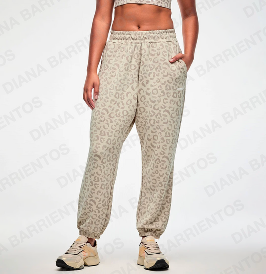 Zumba Modal Knit Slouch Cargo Pants - Beige