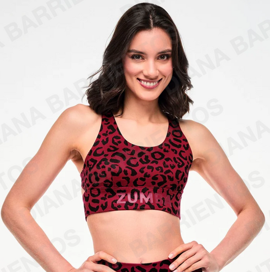 Zumba Modal Z-Lift Scoop Neck Bra - Red
