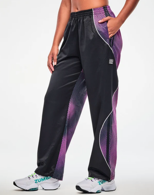Electric Feel Curvy Track Pants - Purple